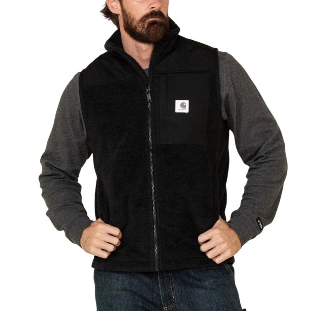 Carhart Men's Yukon Extremes Wind Fighter Fleece Waterproof Black Vest Size XL